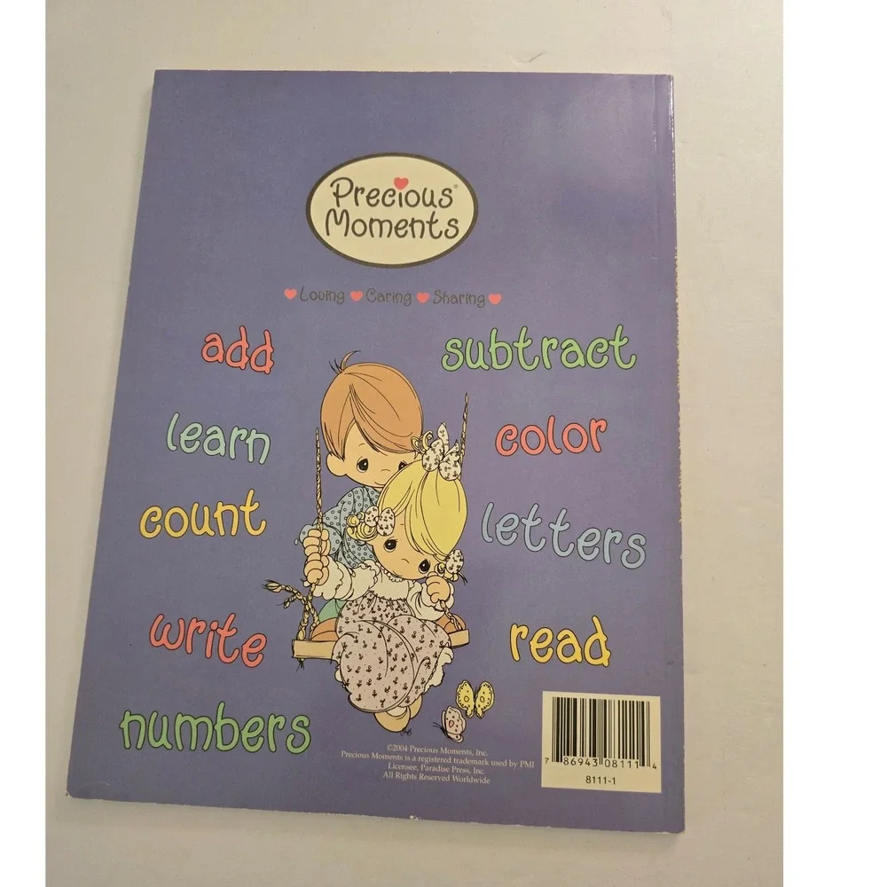VTG Precious Moments Learn & Color Workbook 2004 Paradise Press Kid Activity New